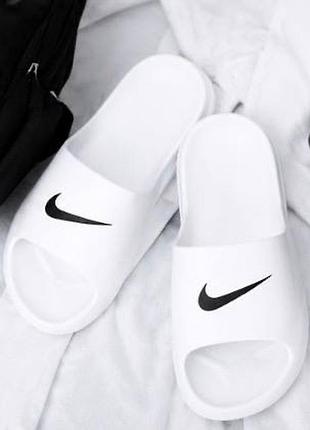 Білі чоловічі шльопанці найк дуже легкі сланси nike цільнолиті краший вибір на літо