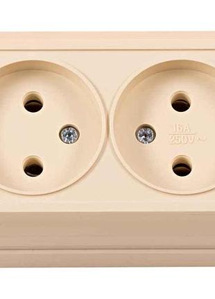 Розетка подвійна 2307 (крем) тм luxel