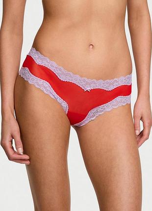 Трусики жіночі victoria's secret (2126439129015) tease mesh lace-trim cheeky s червоні