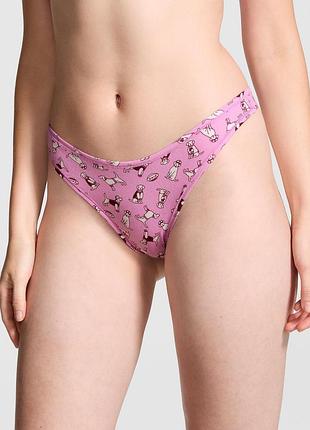 Трусики жіночі victoria's secret (2126439128994) high-leg cotton thong s рожеві