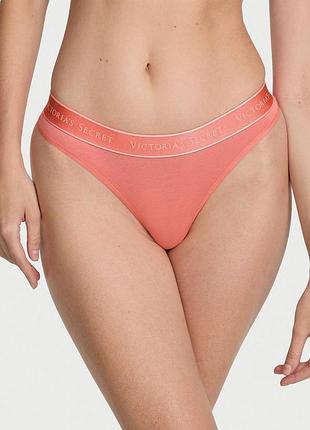 Трусики жіночі victoria's secret (2126439129008) cotton thong xs помаранчеві
