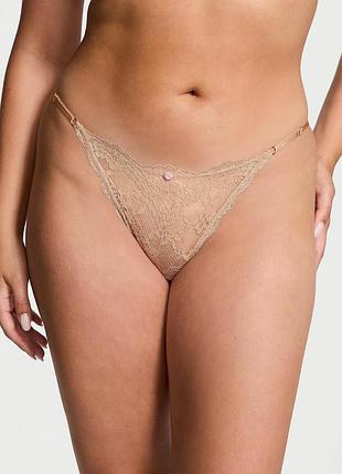 Трусики жіночі victoria's secret (2126439129025) lace adjustable xs бежеві