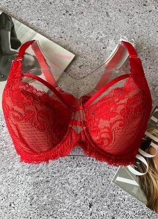 Кружевной мягкий бюстгальтер lanny mode красный 80e