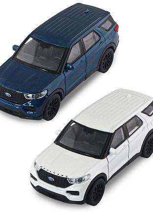 Автомодель - ford explorer 2023 (перламутрово-белый, голубой металлик)