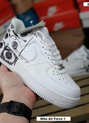 Nike air force 1 low supreme comme des garcons shirt білі з чорним