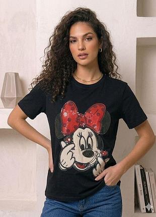 Стильна жіноча футболка oversize з принтом mickey