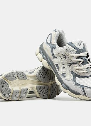 Кроссовки мужские серые asics gel-nyc beige grey размер 41 43 45
