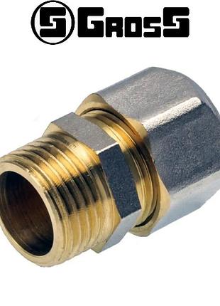 Муфта з зовнішньою різзю для металопластикової труби s20*1/2"н (розбірна), gross