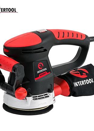 Ексцентрикова шліфувальна машина intertool wt-0542 (платформа 125 мм, 480 вт, 4000-14000 об/хв, хід ексцентрика 2.3 мм)