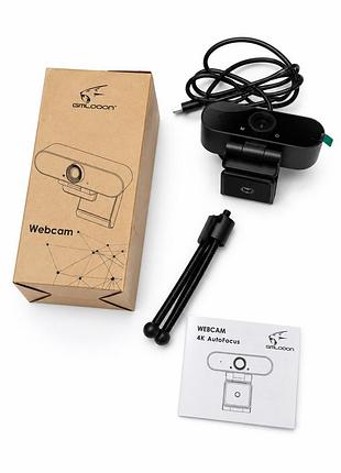 Веб-камера gmlloon 4k auto focus usb type-c с автофокусом и микрофоном для пк и ноутбука
