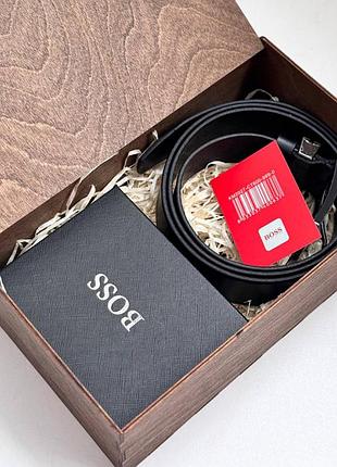 Топовый мужской набор, кошелек hugo boss, портмоне хуго босс , черный кошелек хуго и ремень, hugo boss 🔥