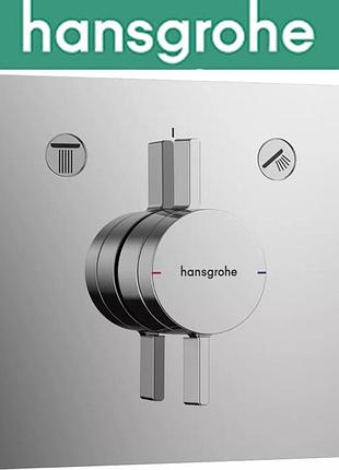 Термостатичний змішувач hansgrohe (art 75417000) для душу на 2 функції прихованого монтажу, duoturn e, хром