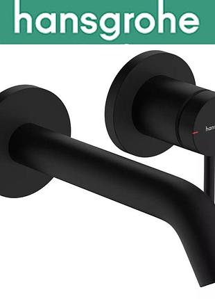 Смеситель hansgrohe (art 73350670) tecturis s для умывальника, настенный, излив 165 мм, чёрный мат