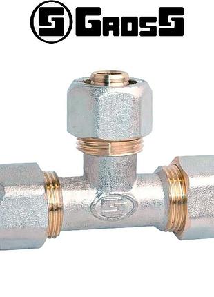 Тройник зажимной для металлопластиковой трубы т20*20*20 (разборной), gross
