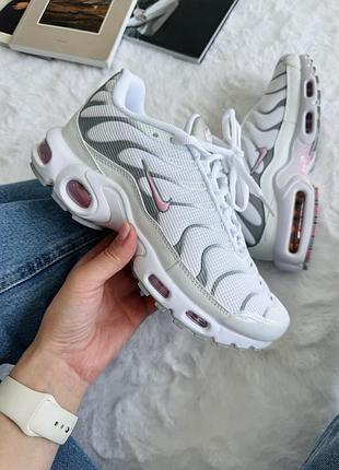 Женские белые кроссовки nike air max tn plus white pink grey х эйр макс тн 41