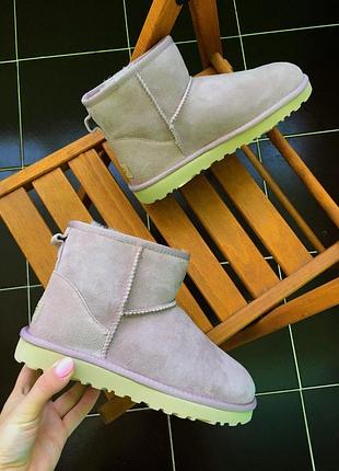 Женские зимние угги ugg classic mini ii, теплые женские ботинки, качественная высокая обувь на зиму угги
