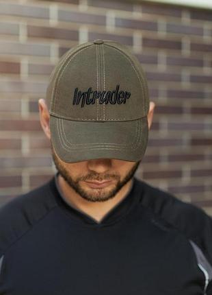 Бейсболка intruder унісекс з вишивкою з полегшеної бавовни (хакі, one size)