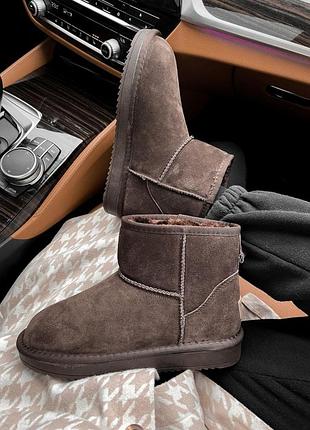 Женские зимние угги ugg classic mini теплые женские ботинки, качественная высокая обувь на зиму угги классик