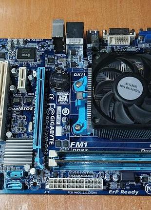 Комплект gigabyte ga-a75m-ds2 v2.0 (sfm1)+a6 3650+8gb+cooler box