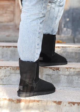 Унисекс зимние угги ugg classic black, теплые ботинки, удобная высокая обувь на зиму угги классик на меху 43, 38