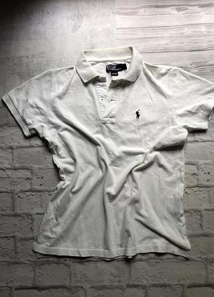 Белая поло polo ralph lauren мужская, р.м