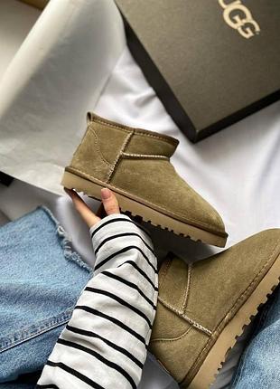 Женские зимние угги ugg ultra mini brown, прошитые замшевые ботинки для женщин, обувь на меху овчина на зиму 37