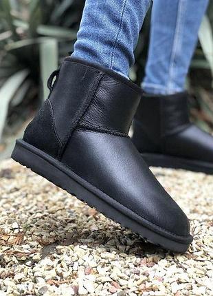 Унисекс зимние угги ugg classic mini black, теплые женские ботинки, качественная высокая обувь на зиму угги 43, 36