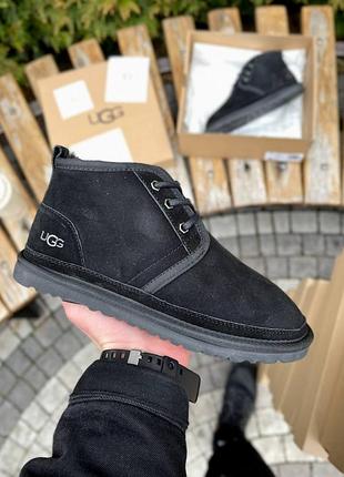 Унісекс зимові угги ugg neumel, теплі жіночі черевики, якісне високе взуття на зиму угги неумел чорні