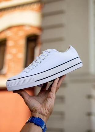 Белые кроссовки унисекс converse chuck taylor all star lift ox platform trainers х конверс 44