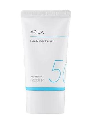 Сонцезахисний крем spf50+/pa+++ missha all around safe block aqua sun gel, 50 мл