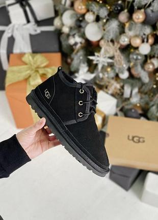 Жіночі зимові угги ugg neumel, теплі жіночі черевики, якісне високе взуття на зиму угги неумел чорні