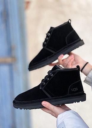 Унісекс зимові угги ugg neumel boot, теплі жіночі черевики, якісне високе взуття на зиму угги неумел чорні
