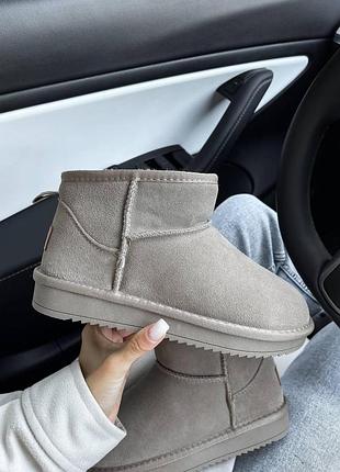 Женские серые зимние угги ugg classic, теплые женские ботинки, качественная высокая обувь на зиму угги классик 39