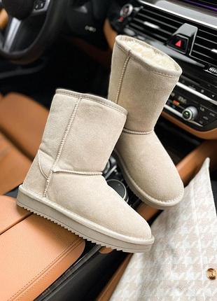 Женские зимние угги ugg classic, теплые женские ботинки, качественная высокая обувь на зиму угги классик