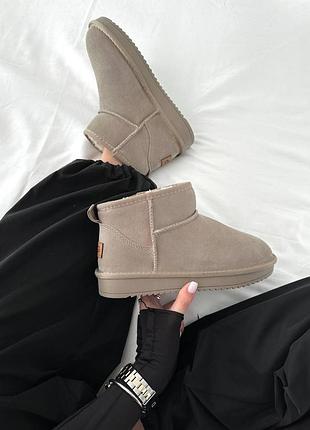 Женские зимние угги ugg ultra mini sand suede, теплые женские ботинки, качественная высокая обувь на зиму угги