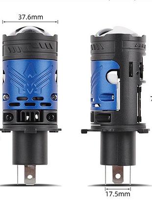 Лампа led міні лінзи h4 d37мм 90/120w 10000/13000lm 6000k 4575+1860 module 9-16v шторка f90-small
