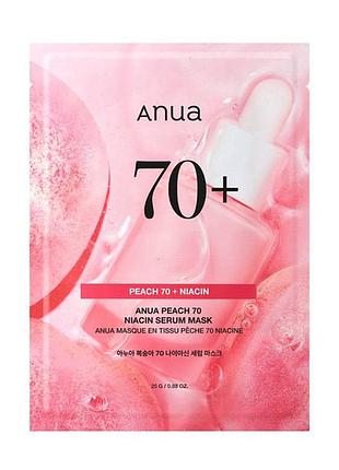 Тканинна маска для обличчя з персиком anua peach 70 niacin serum mask, 25 мл