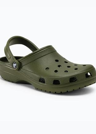 Кроксы crocs classic army 10126 m10/w12 размер 43 27.2см зеленые/хаки