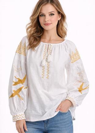 Вышиванка женская с ластовицами,l-xl