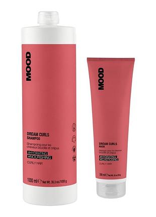 Набор для интенсивного увлажнения вьющихся волос mood dream curls шампунь 1000 мл + маска 290 мл