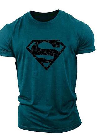 Футболка зеленого кольору sport line з принтом superman
