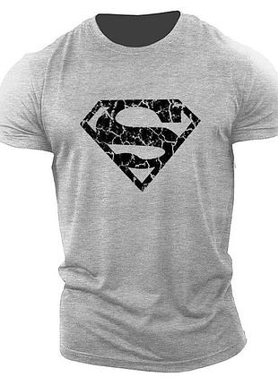 Сіра спортивна футболка sport line з принтом superman