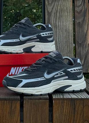 Кросівки чоловічі nike initiator, темно сірі (сітка, літні) демісезонні весна-літо-осінь замша шкіра текстиль розмір 41-45 нові 292-1