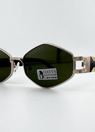 Сонцезахисні окуляри havvs hv68138 c polarized з поляризацією, золотисті з чорним