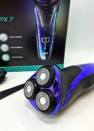 Электробритва vgr v-306 аккумуляторная бритва+видеоход / машинка для стрижки бороды роторная