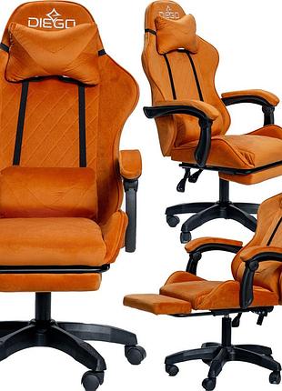 Крісло геймерське diego alcantara pro orange