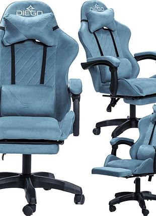 Крісло геймерське diego alcantara pro blue