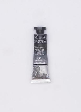 Акварельная краска l'aquarelle sennelier, 10 мл, s1 - нейтральная черная (neutral tint)