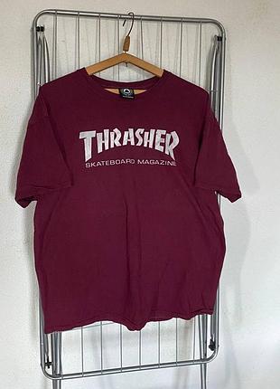 Бордова футболка thrasher skate mag original