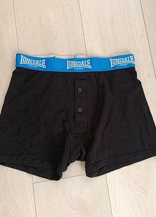 Черные трусы мужские семейные базовые боксерки коттоновые lonsdale s m 8 10 36 38 44 46